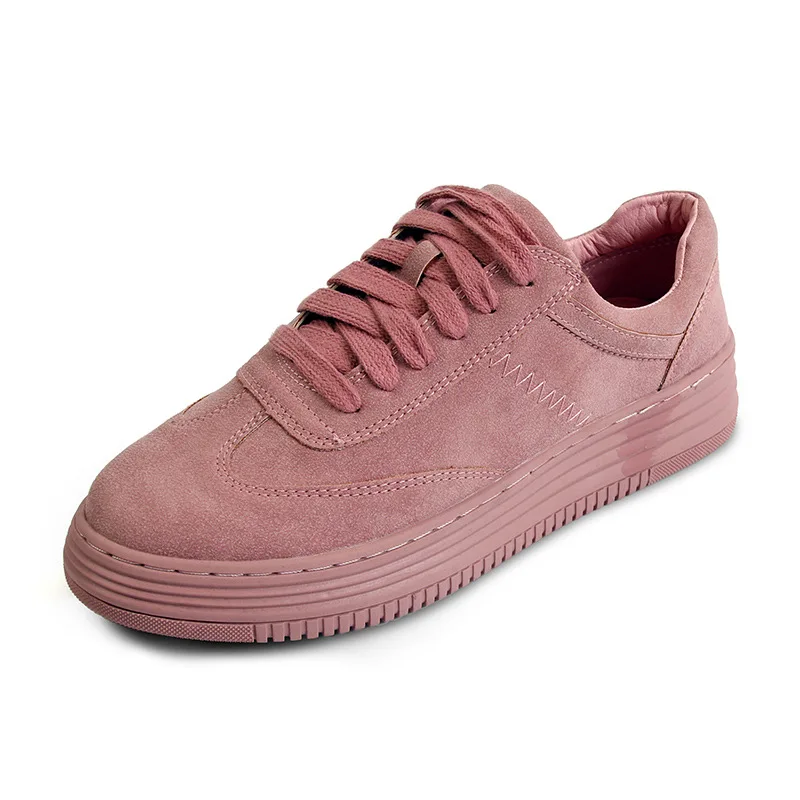 

Meriahzheng Pig Leather Comfortable Women's Casual Shoes Lace Up Large Size Platform White Black Sneakers for Female HHS-862