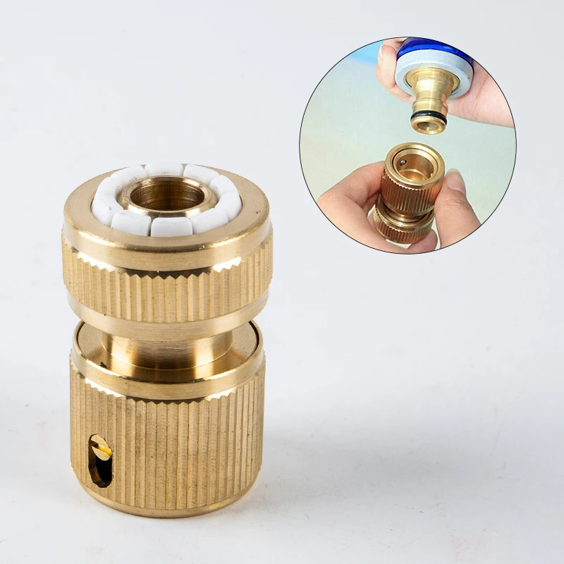 

1/2" Quick Connect Swivel Connector Garden Hose Coupling Systems for Watering Irrigation Brass-Coated Hose Adapter