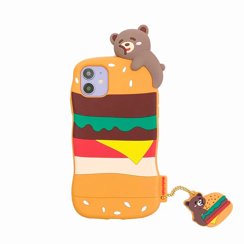 

Suitable for iphone11proMAX cartoon bear silicone fine hole XR/7/8plus anti-fall soft shell XS mobile phone case