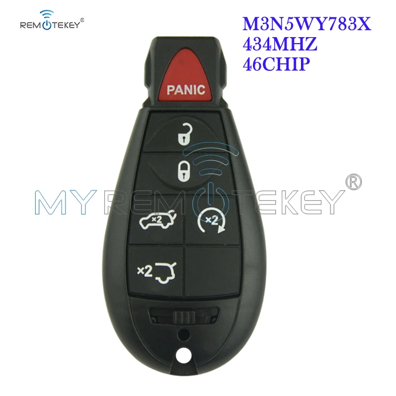 

Remtekey #7 M3N5WY783X 5 + 1 кнопка 434 фобик для Chrysler Dodge Grand Caravan Jeep Commander 2008 2009 2010 2011 2012