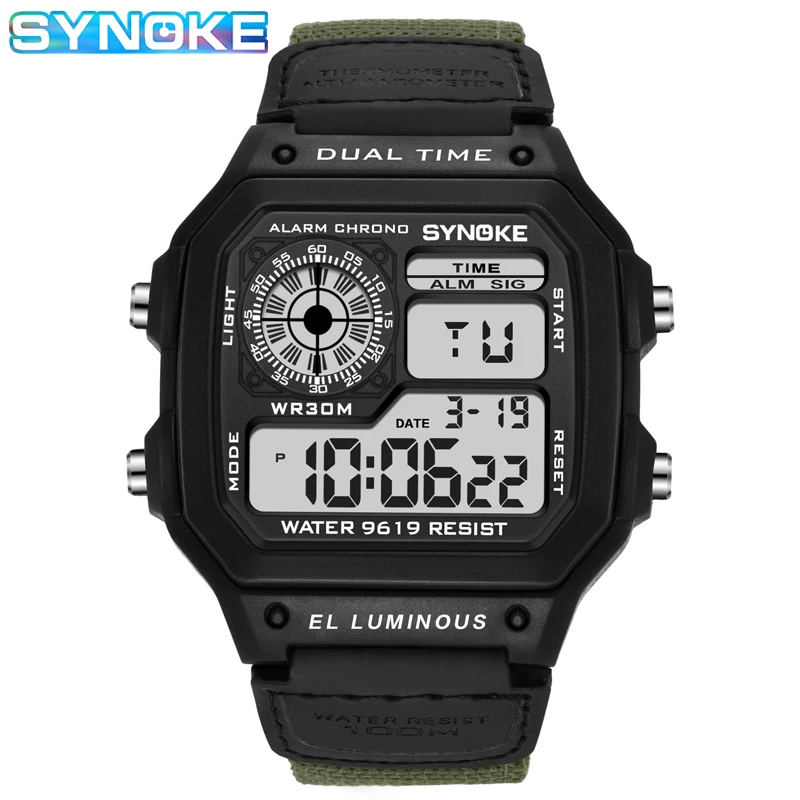 

Luxury Digital Watches For Men S Waterproof Shock Men Sport Watch Nylon Band LED Military Wristwatch Man Clock Relogio Masculino