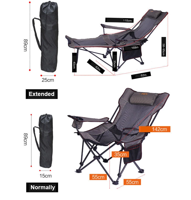 Пляж с мешком Портативный Раскладные стулья рыбалка стул для кемпинга сиденье