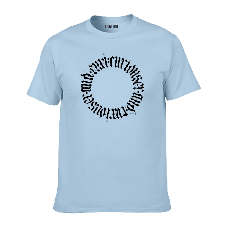 Футболка TARCHIA мужская с надписью хлопок Повседневная рубашка короткий рукав