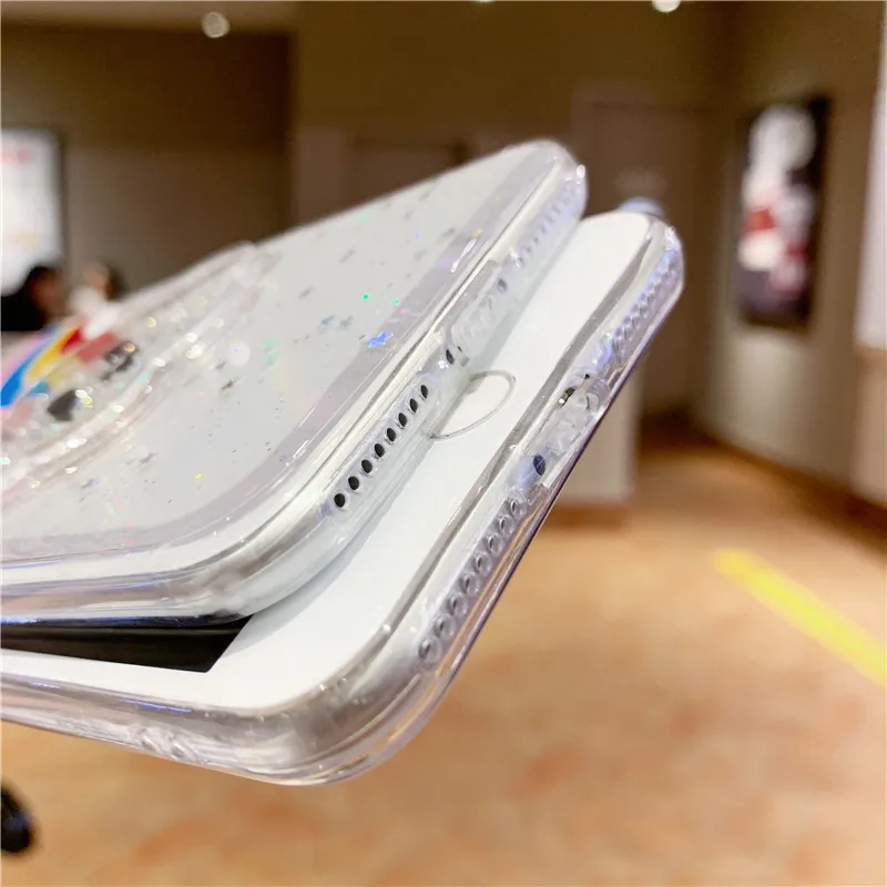 GYKZ 3D радужный блестящий чехол для телефона iPhone 7 XS MAX XR X 8 6 6s Plus мультяшный облако