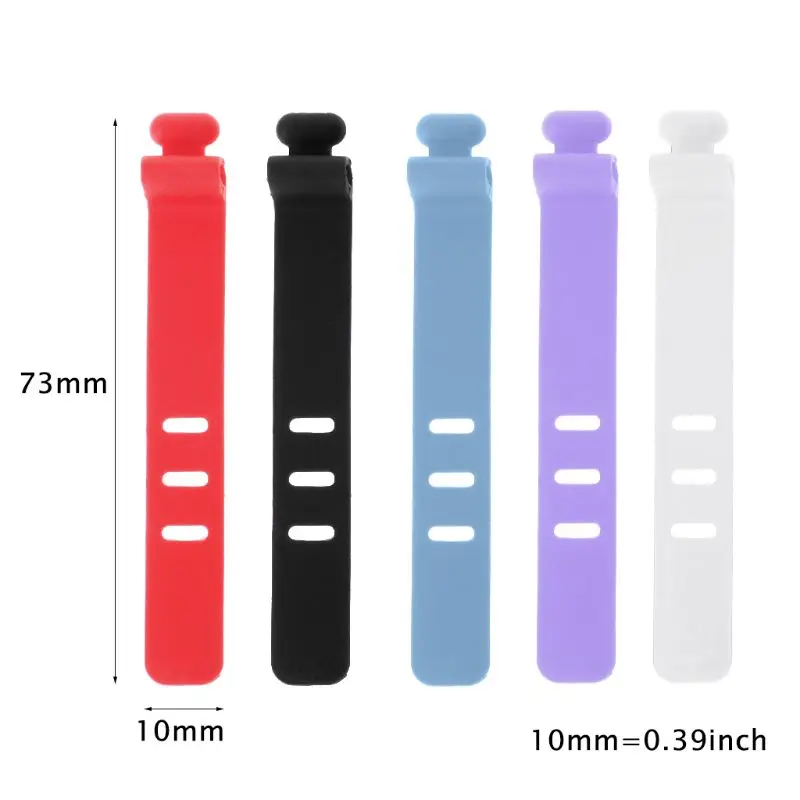 

4PCS Silicone Data Wire Cable Organizer Tie Phones Cable Winder Finishing Buckle
