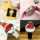 Детские кварцевые наручные часы Pokemon Pikachu, модные водонепроницаемые часы для мальчиков и девочек с героями мультфильма тыкбол, креативные подарки
