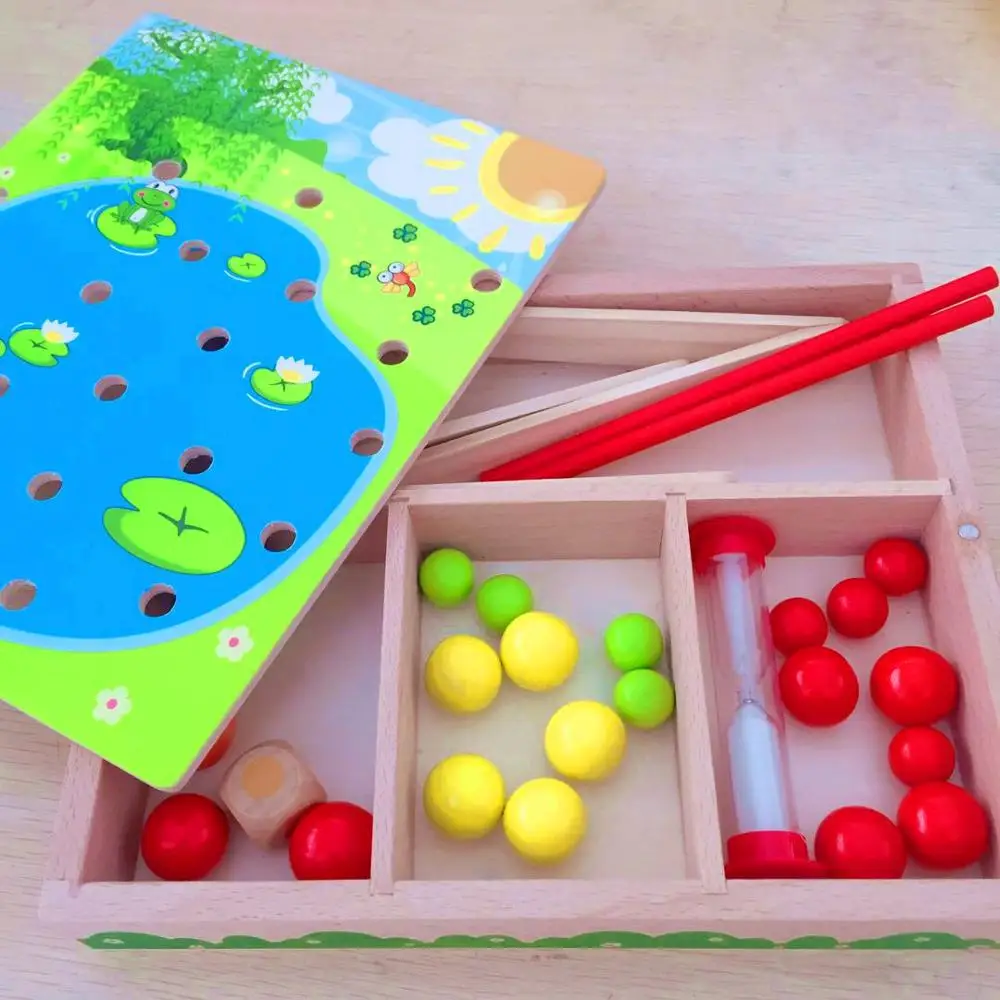 Монтессори детский деревянный зажим маленький шарик Забавный бусины