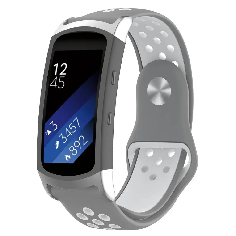 Gray white Часы с силиконовым браслетом, сменный ремешок для samsung gear Fit 2 Pro/Fit2 Pro R365, ремешок для наручных часов - Цвет: Gray white