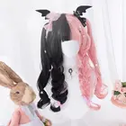 Смешанный розовый черный парик Лолиты Kawaii Harajuku фея косплей челка кудрявые Длинные Сладкие взрослые чаепитие Девушки синтетические волосы