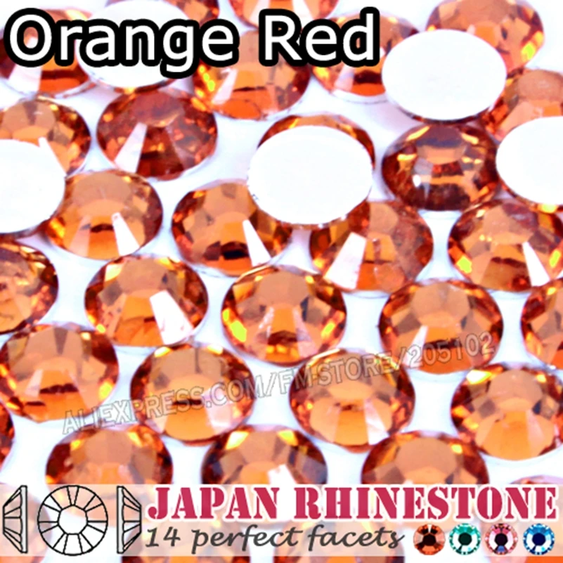 Оранжевый красный гвоздь Кристаллы горный хрусталь SS16 SS20 SS30 смола не исправление
