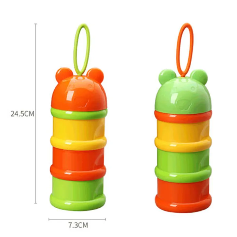 Функциональная трехуровневая коробка для детского молока порошка удобный