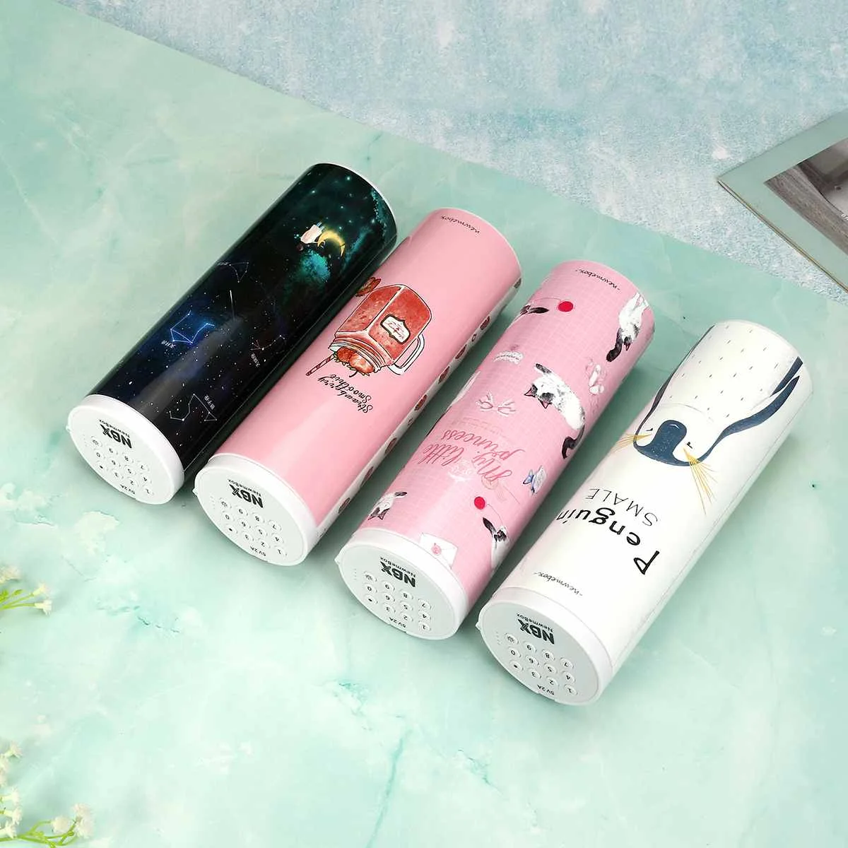 Чехол для карандашей с кодовым замком портативный вместительный футляр ручек и