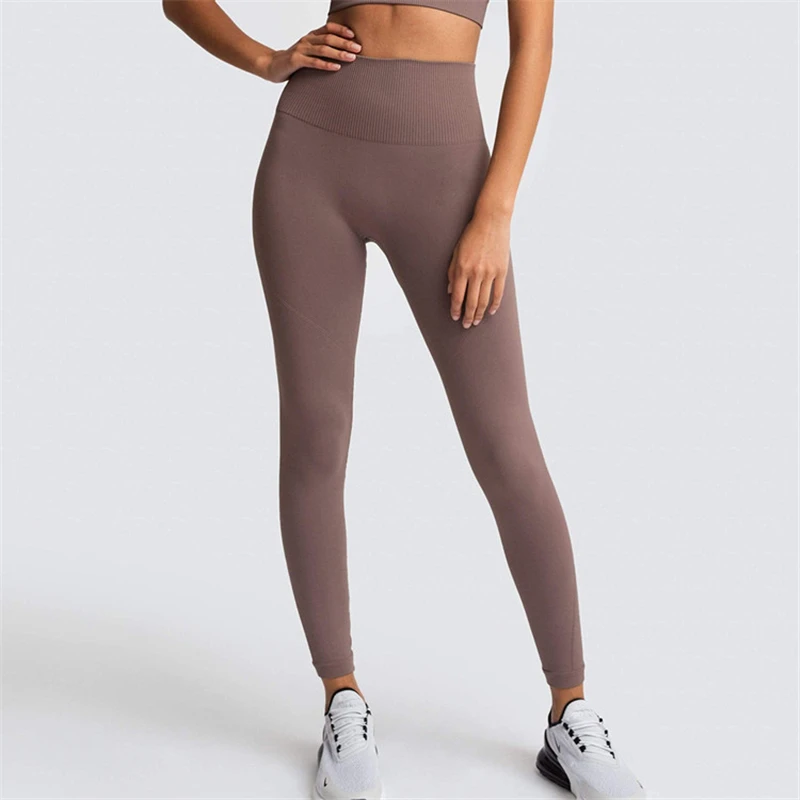 

Yoga Leggings Women High Waist Stretch Fitness Leggings Running Sports Legging Gym Seamless Quick-Drying Training Trousers
