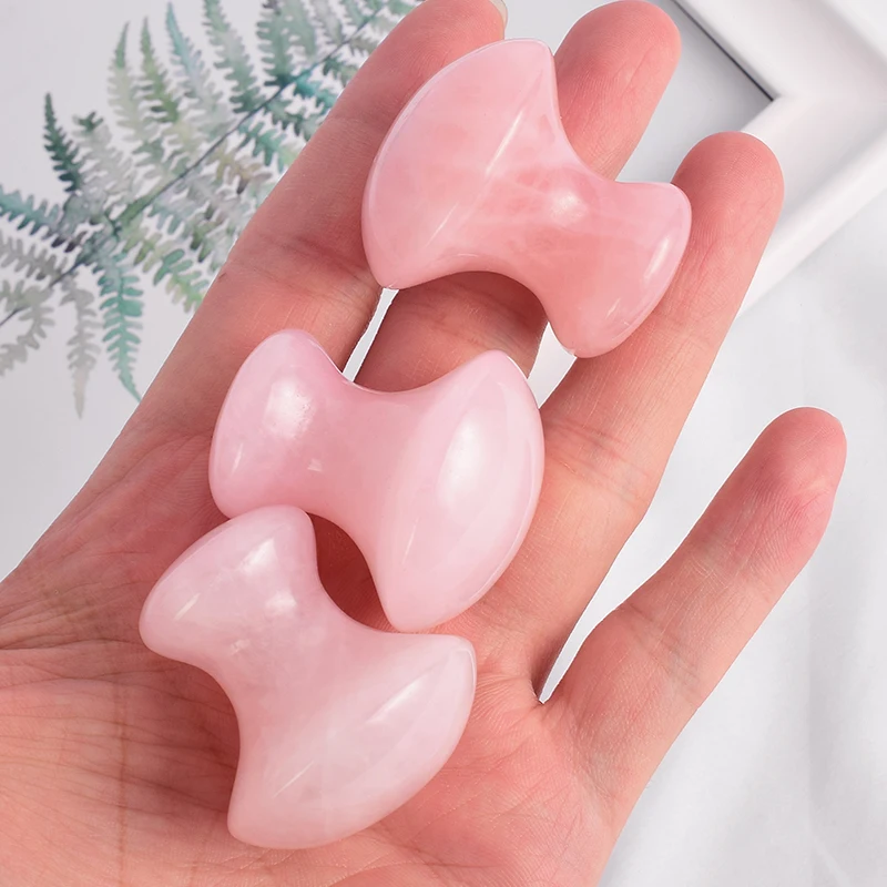 Инструмент для массажа глаз Gua Sha натуральный розовый КВАРЦЕВЫЙ гриб Guasha спа