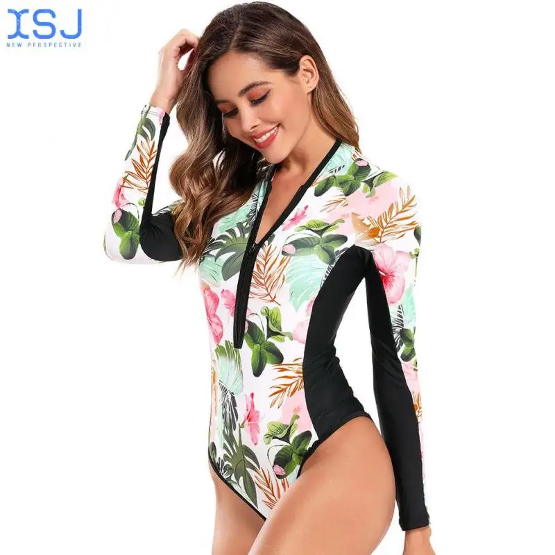 

Long Sleeve Printed Women's Swimsuit Printed One-Piece Swimsuit Women's Swimsuit Surfing One-Piece Swimsuit Beach