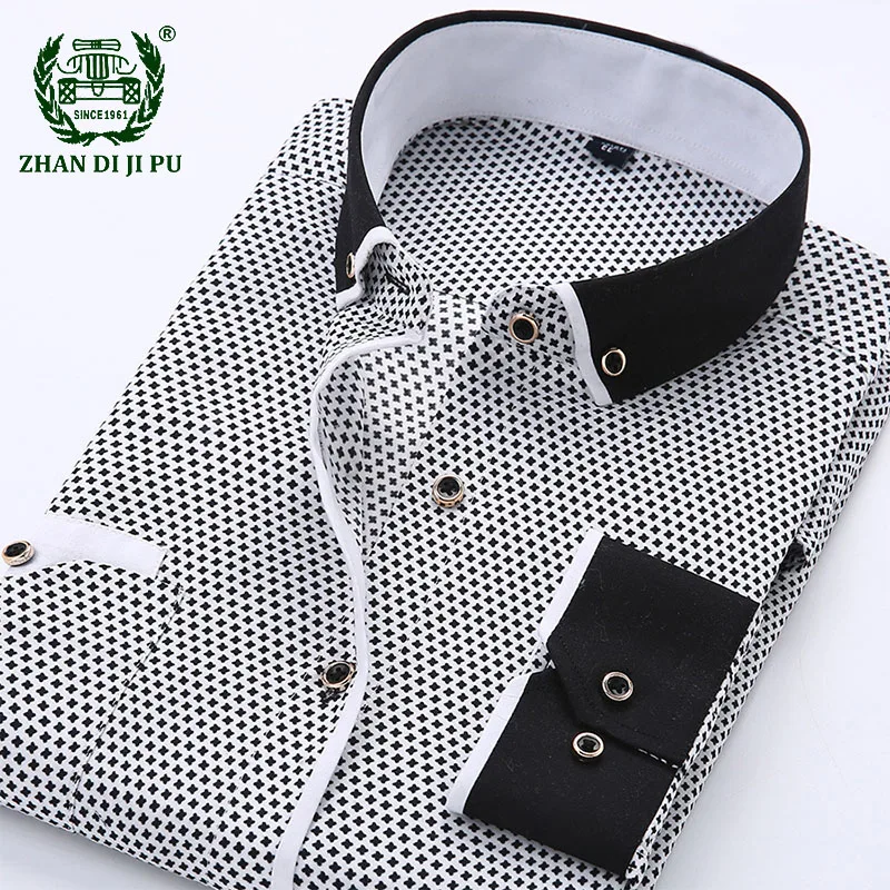 2020 мужские платье в деловом стиле рубашка свободного покроя с модным принтом