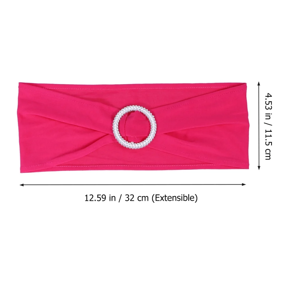 

10 pcs/Pack Chair Cover Sashes Spandex Elastic Wedding Chair Bands with Buckle Chair Sashes Bows for Wedding Engagement Decorati