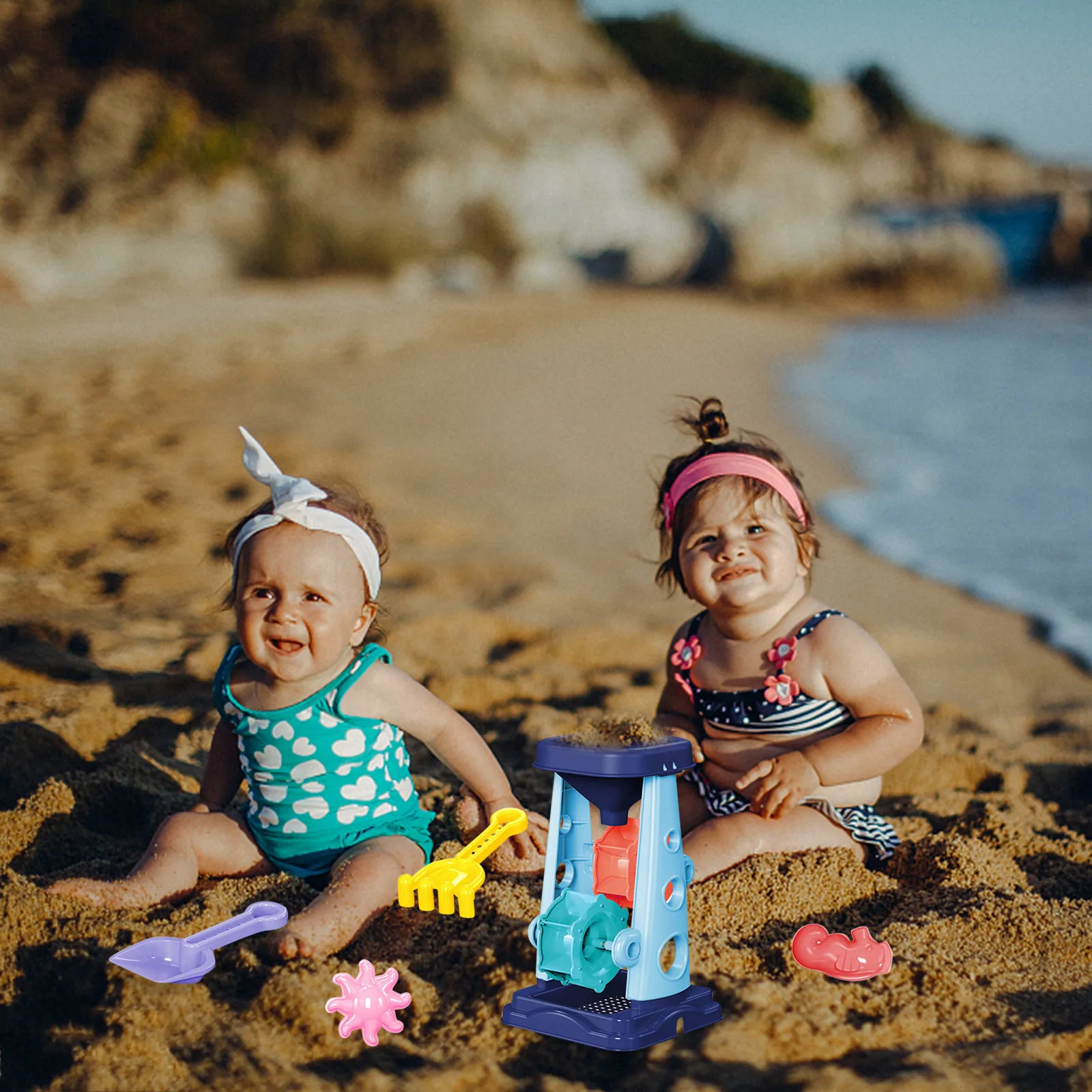 

5pc Summer Silicone Soft Baby Beach Toys Baby Beach Game Toy Children Sandbox Set Kit Summer Toy For Beach Play Sand Water Play