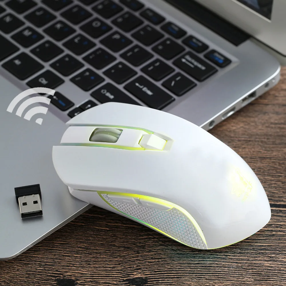 Перезаряжаемая X9 беспроводная мышь 1800DPI тихий светодиодный USB оптическая