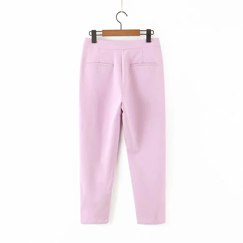 

2020 Women OL Summer Pants New Casual Brand Solid Pockets Pant Female Elegant Office Lady Pants Trousers Clothing