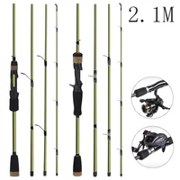 fishing rods 2 1m 4 section carbon fiber lure fishing rod m power portable ultra light spinning casting fishing pole