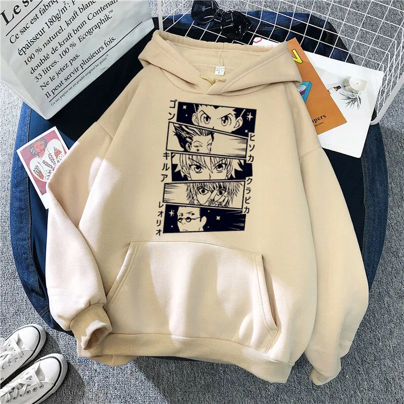 Hot Anime Hunter X Hunter Harajuku Pullover Casual Tops O-neck Women's Hooded Sweatshirt Oversized Hoodie Pullovers Long Sleeves