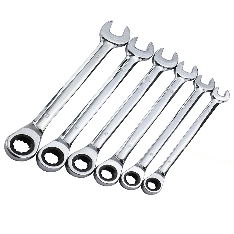 6pcs Fixed head Гаечный ключ yalku, набор трещоток, гаечный ключ, 6 шт., регулируемый гаечный ключ, универсальный ручной набор инструментов, комбинированный гаечный ключ, набор инструментов 8-13 мм - Цвет: 6pcs Fixed head