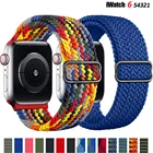 Ремешок Плетеный для Apple watch band 44 мм 40 мм 45 мм 41 мм, Нейлоновый Регулируемый эластичный браслет для iWatch Series 7 4 5 se 6