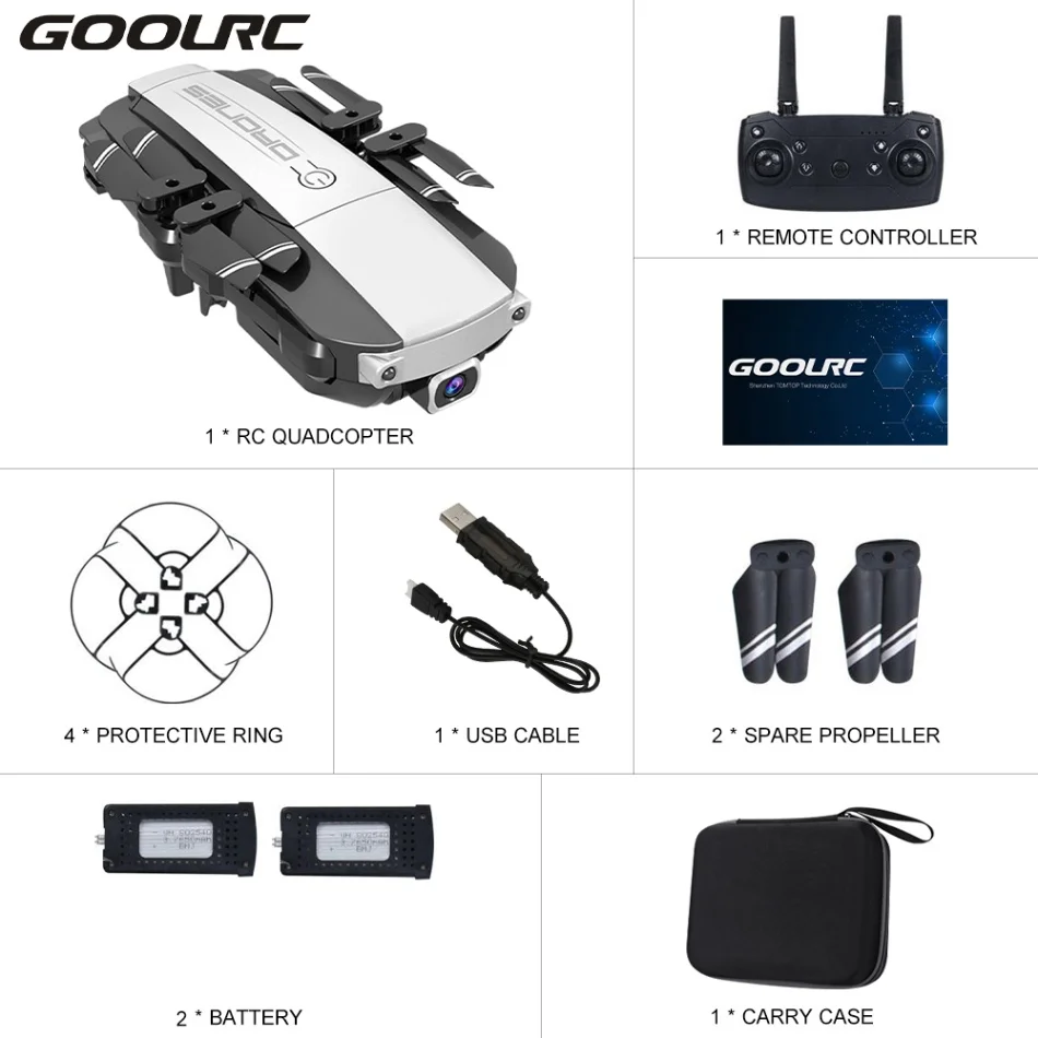 With 2 Batteries GoolRC H3 Wifi FPV Радиоуправляемый Дрон 4K камера передача изображения в реальном времени оптический поток складной Радиоуправляемый квадрокоптер вертолет Дрон игрушки для детей - Цвет: With 2 Batteries