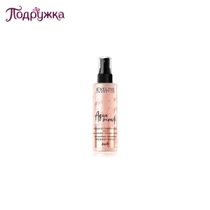 Спрей-фиксатор макияжа EVELINE GLOW AND GO AQUA MIRACLE 4 в 1 nude (увлажнение, фиксация макияжа, эффект glow, blur) 110 мл