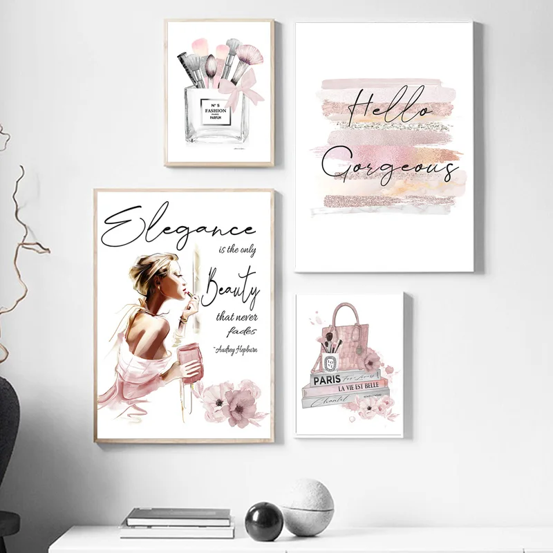 Модный постер кисти для макияжа красивая Настенная картина модные книги принты