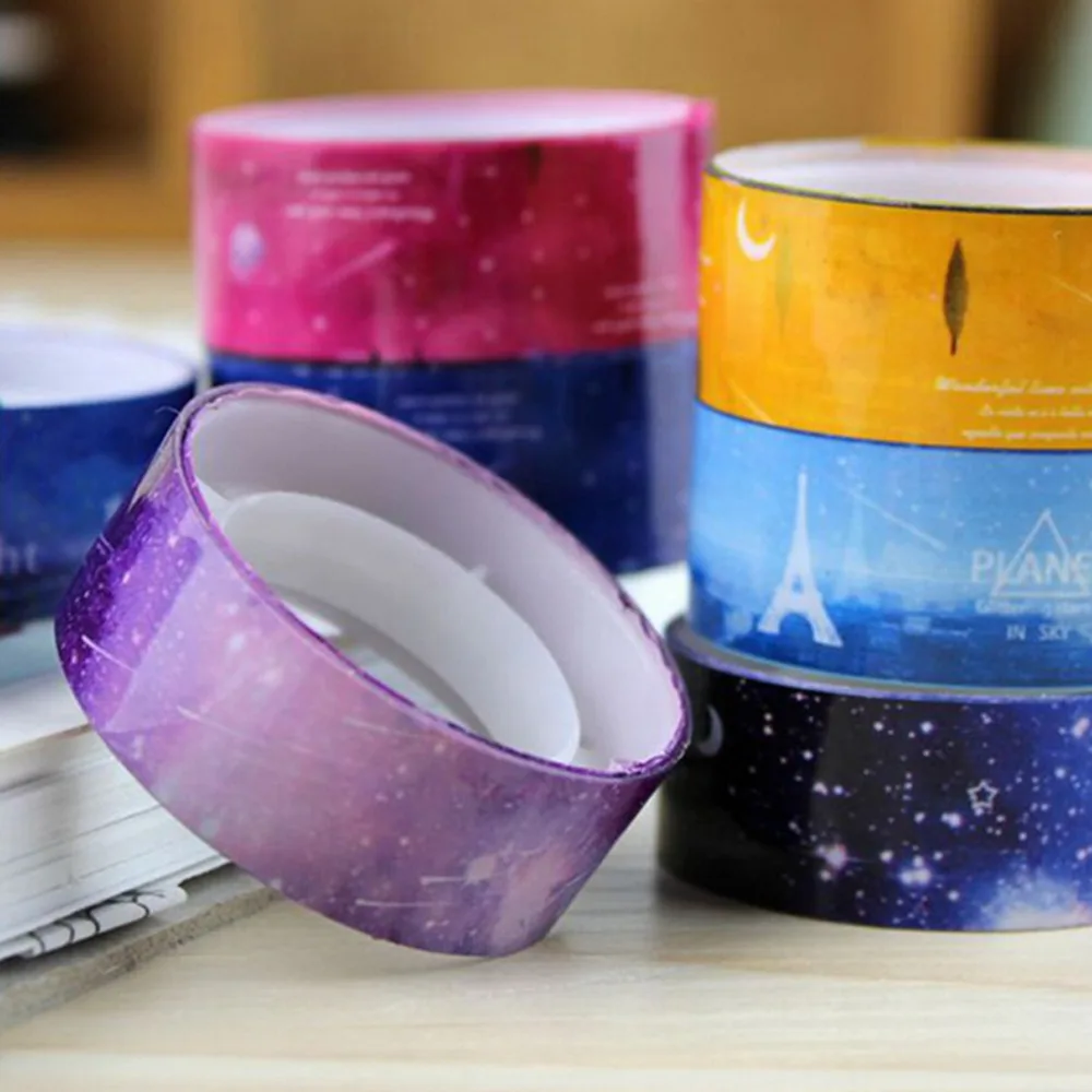 

10Pcs Washi Tape Starry Sky Masking Tape Kawaii Washitape Christmas Stickers Stationery Scrapbooking School Tools