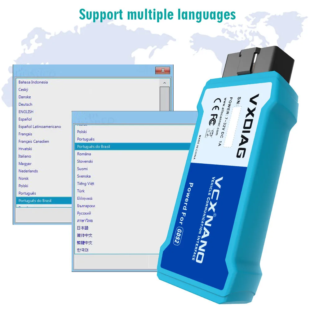 Wifi VXDIAG VCX NANO для GM/OPEL VXDIAG для GM/OPEL поддержка GM Tech2Win и GDS2 wifi версия