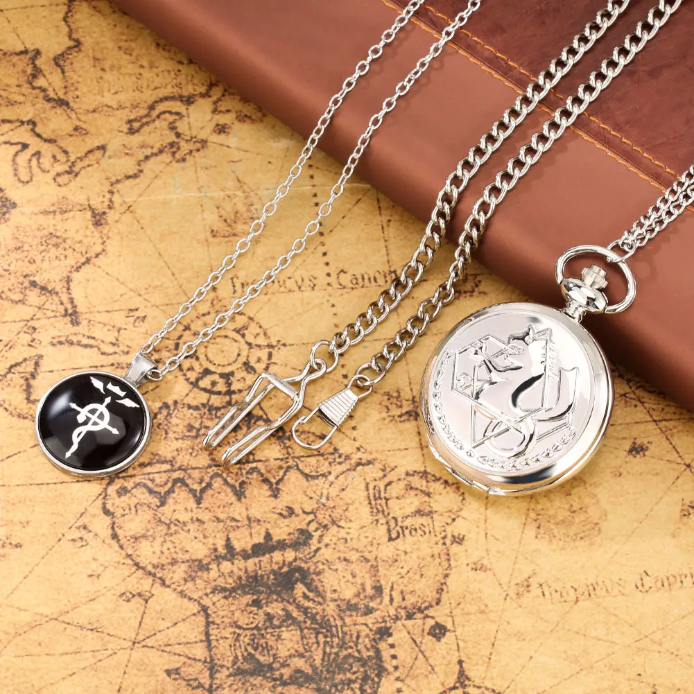 Quartz Pocket Watch Necklace Pendant Gift Exquisite Watch Gift Set for Friend Family High Grade Gifts Sets