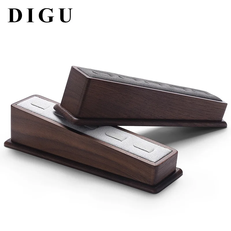 High-end solid wood ring display rack storage shelf ring jewelry display plate jewelry store shooting props