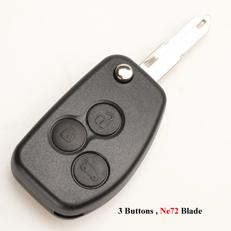 3 Buttons Ne72 Jingyuqin VAC102 Ne72 модифицированный ключ оболочки для Renault Dacia модус Логан Clio Espace Nissan 2/3BTN флип чехол брелока Дистанционного Управления - Количество кнопок: 3 Buttons Ne72