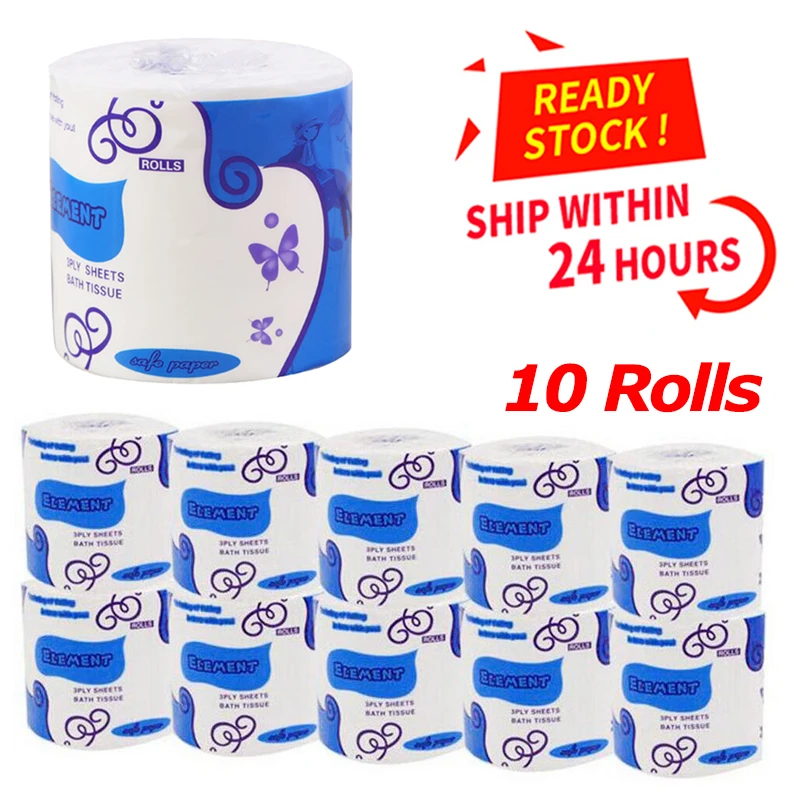 10 рулонов туалетной бумаги 3 слойная Ванная комната Кухня Бытовая Гостиная