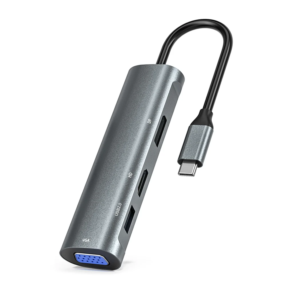 Тип C концентратор 4 Порты с разъемами типа и RJ45 Быстрая зарядка PD 4K 60 Гц