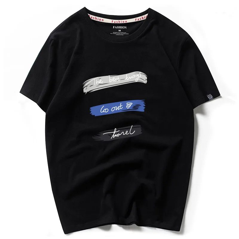 Высококачественная Летняя мужская футболка из 100% хлопка с короткими рукавами