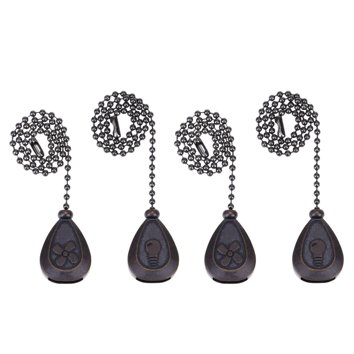 4 античные бронзовые потолочные вентиляторы выдвижные цепи в стиле ретро