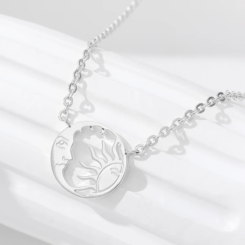 Ожерелье для женщин винтажное минималистичное дисковое монетное Из Нержавеющей