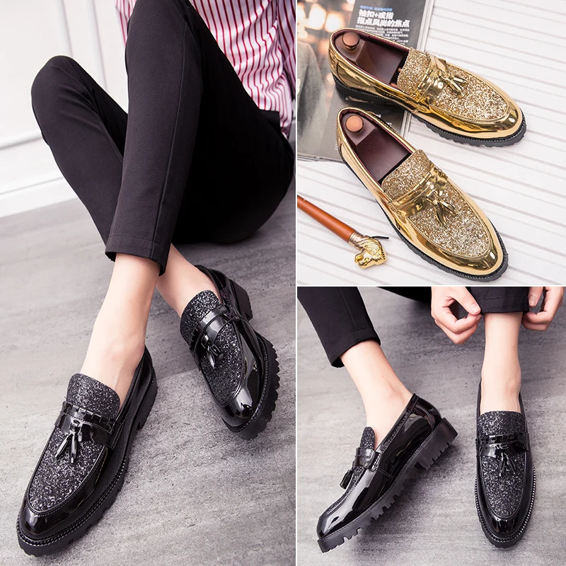 Новинка мужская повседневная обувь в стиле хип хоп мужские кожаные лоферы