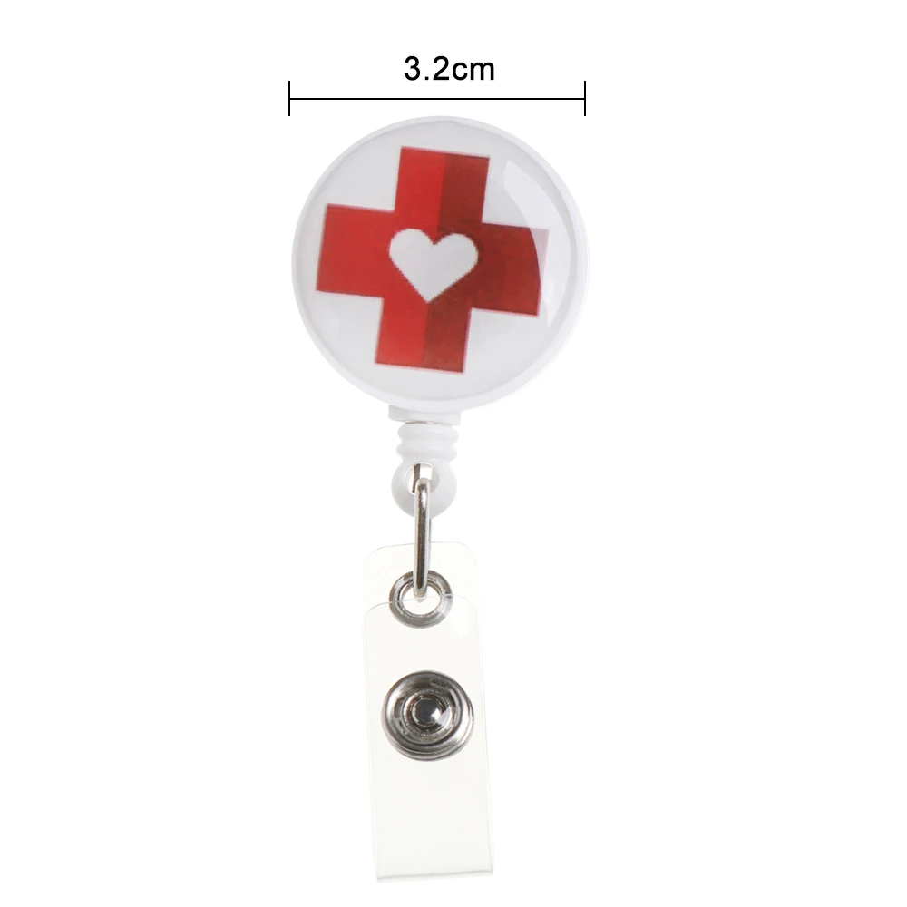 

1PC Cute 360Rotation Retractable Nurse Badge Reel Nurse Display Unisex ID Name Card Anti-Lost Badge Clip Key Ring