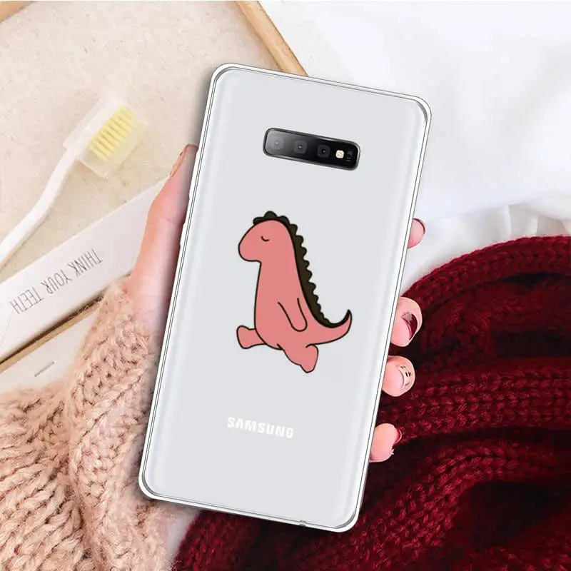 

Creative cute dinosaur Phone Case Transparent For Samsung Galaxy A 71 21s S note 8 9 10 plus 20 ultra