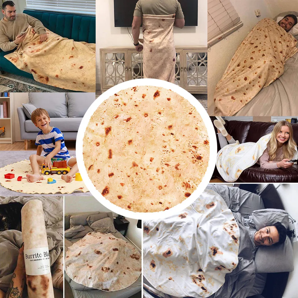 Теплое фланелевое одеяло burrito s 280 г/м2 круглая форма для путешествий на самолете