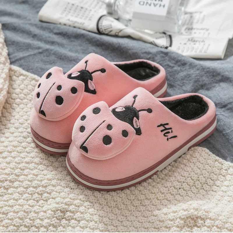 WFL Women Shoes Cute Plush with Lovely Cartoon Home Warm Winter Slippers Soft Cotton Thick Anti-slip Bottom House | Обувь