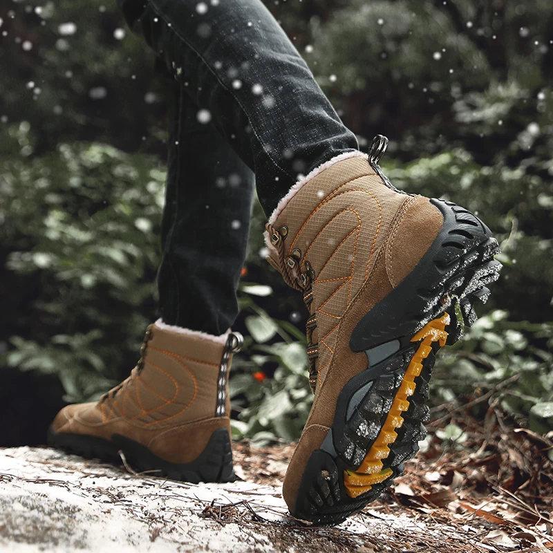 BESCONE/мужские теплые зимние ботильоны водонепроницаемые повседневные короткие