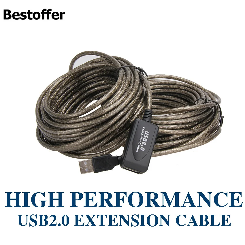 5/10/15/20 м USB 2 0 Активный ретранслятор штекер гнездо Удлинительный кабель адаптер