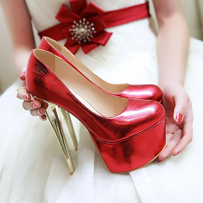 Туфли лодочки женские на платформе высокий каблук 16 см пикантные вечерние для
