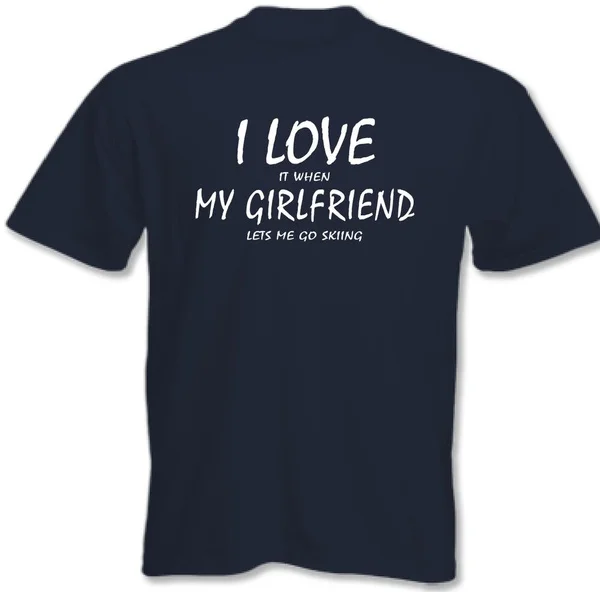 

Мужская футболка для катания на лыжах с надписью «I Love My Girl»